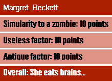 Scores for Margret Beckett
